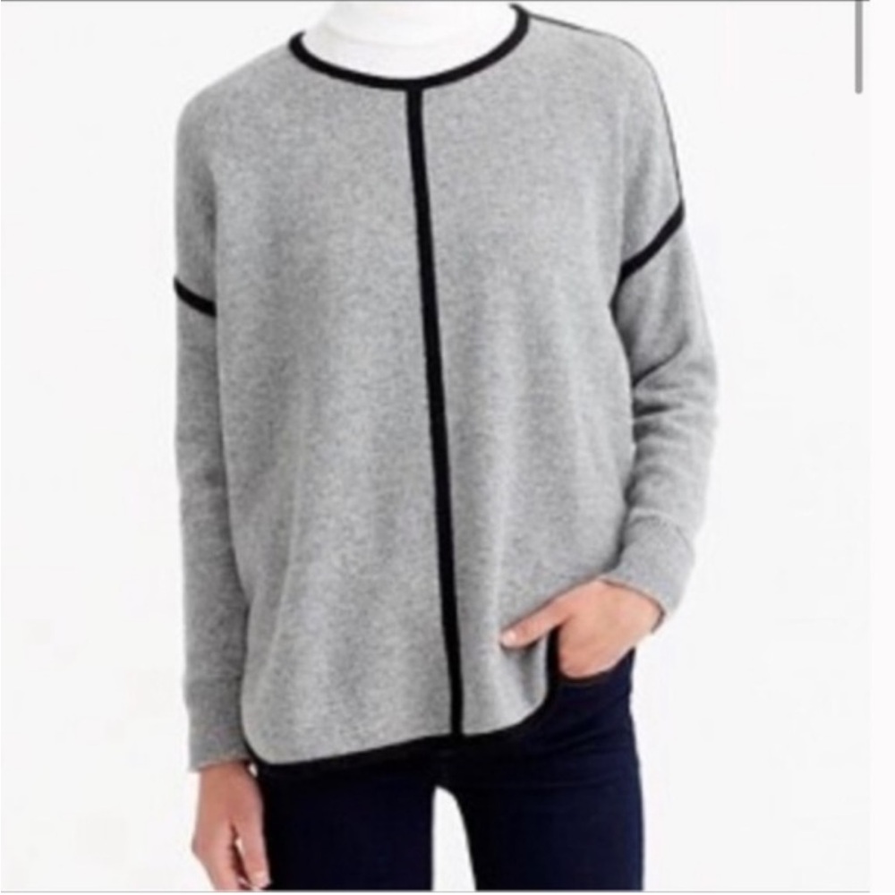 J. Crew Soft Gray 100% Wool Crew Neck Tunic Sweater
